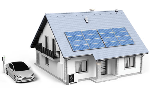 prosječno domaćinstvo s toplinskom pumpom, EV i solarnom elektranom